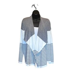 Gray and White Striped Women's Sweater